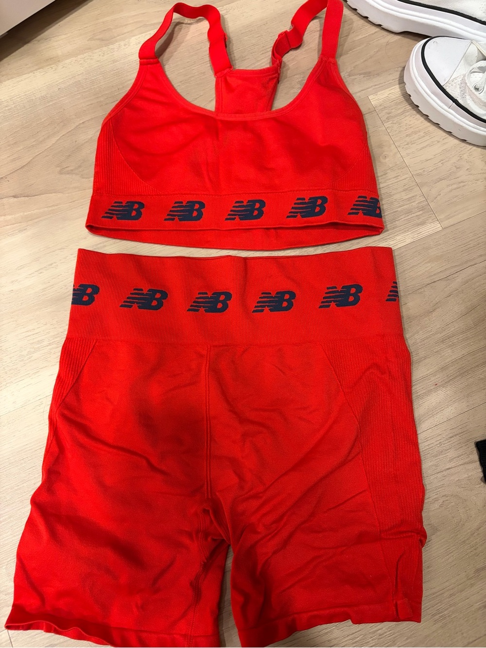 New Balance Bright Red Seamless Kids Bike Shorts
